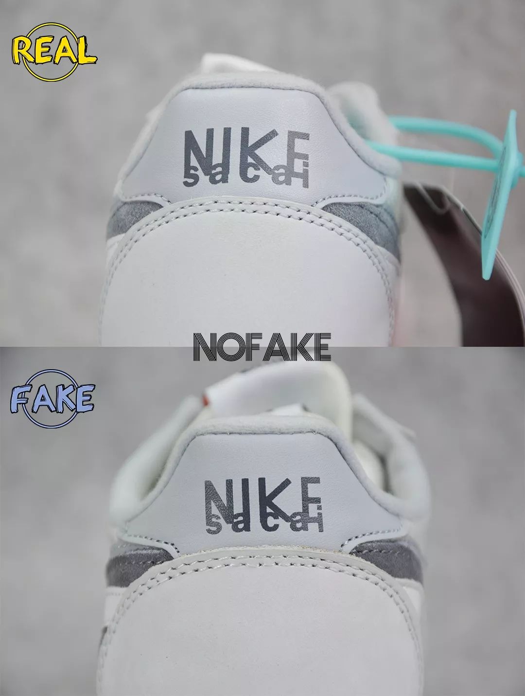 sacai x Nike LDWaffle 真假对比