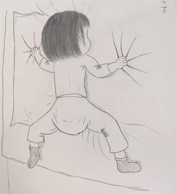 幼儿园让孩子画出“妈妈的睡姿”，脑洞大开的画面，小心回家挨打