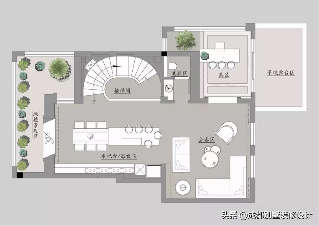 320平米排屋别墅设计，高级灰，奇遇之境演绎不一样的极致格调！