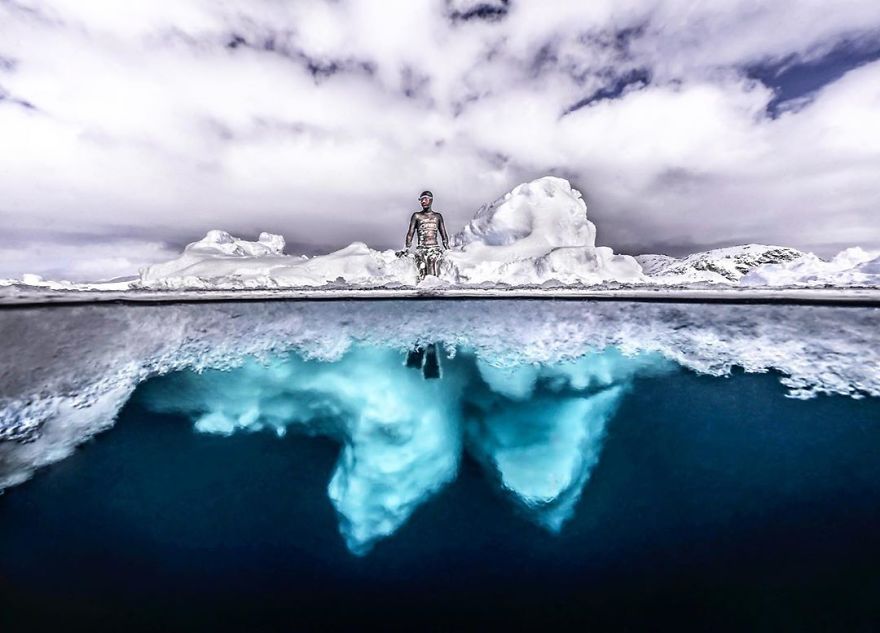 冰川拍照姿势图片