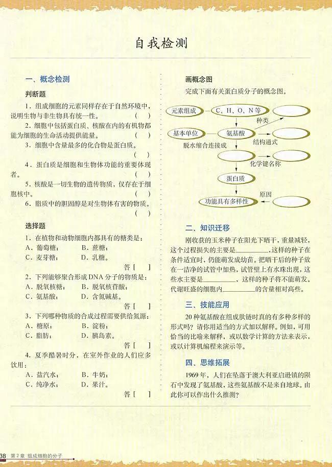 人教版高中生物（必修1）电子课本（高清版）