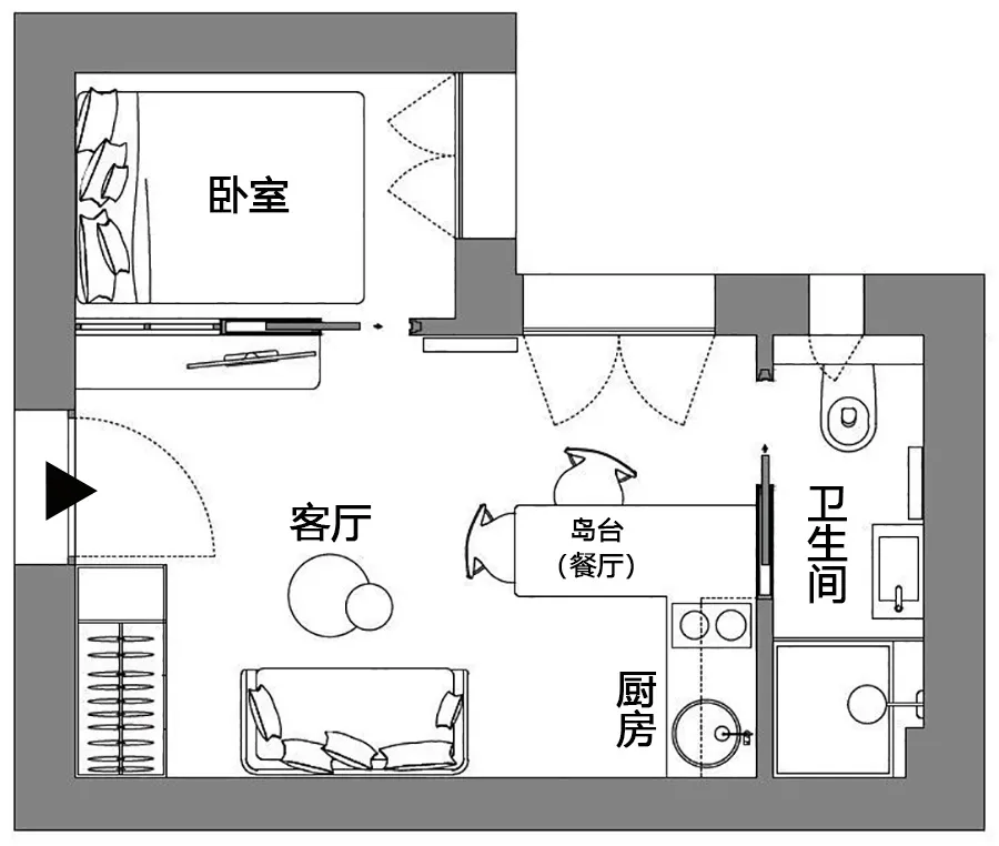 这3套单人小户型公寓,设计太巧妙!17㎡蜗居也能有办公空间