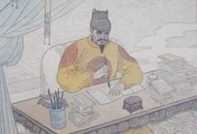 一个小官遇见了朱元璋，不认识朱元璋还跟他喝酒，结果官升十级