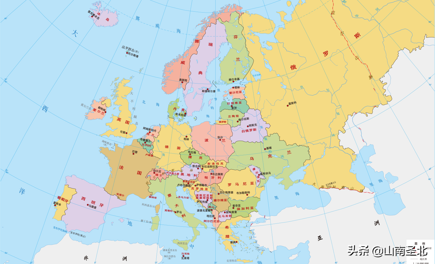 西欧地图放大图片