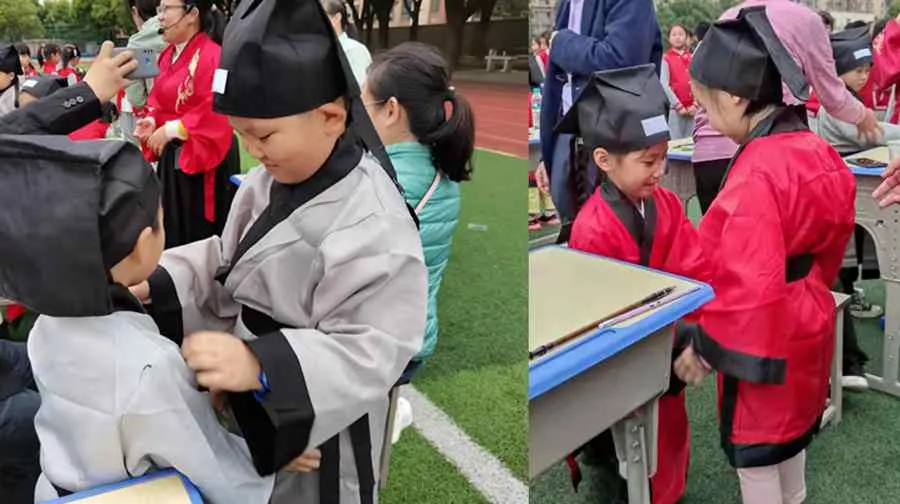 开笔养正 学做真人丨南昌现代外国语学校第四届一年级新生开笔礼