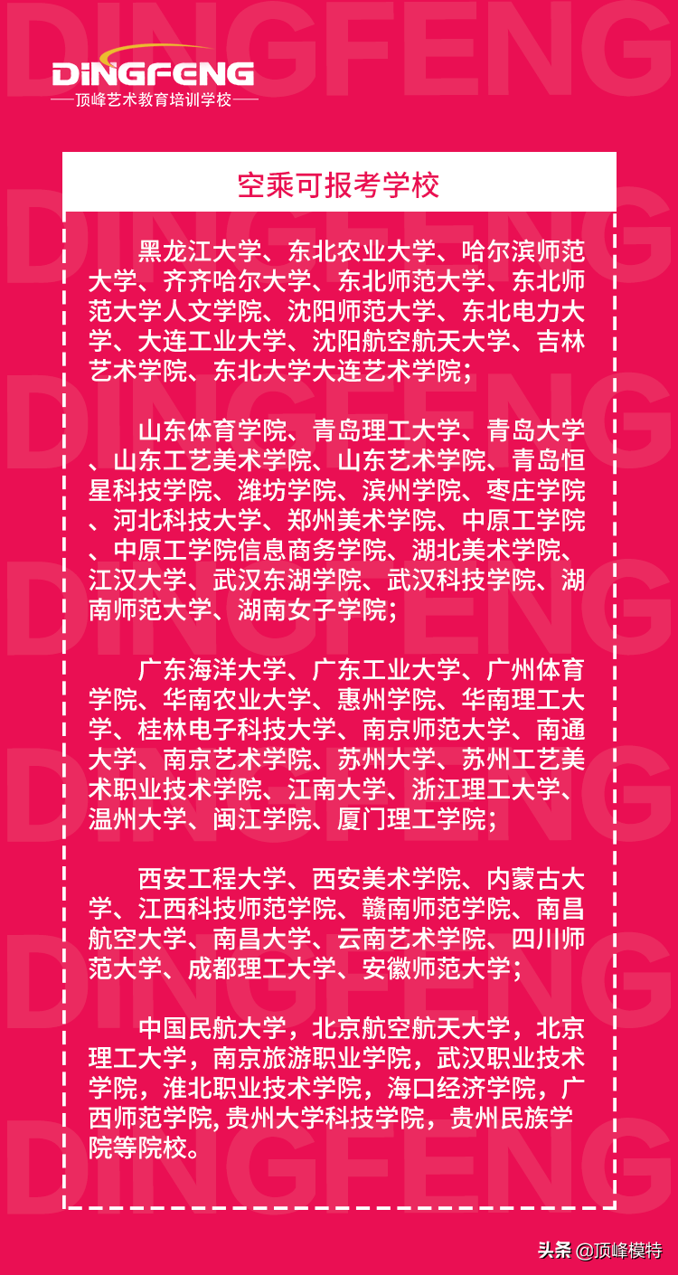 顶峰空乘艺考培训·航空服务艺术与管理专业(空乘)艺考内容介绍