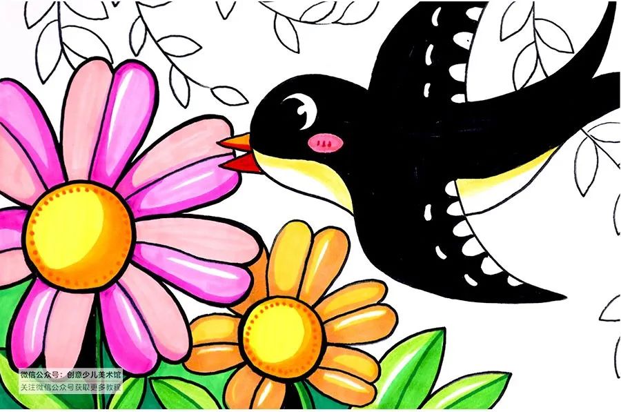 简笔画只小燕子的画法