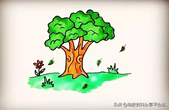 植树简笔画，教你超简单的大树简笔画