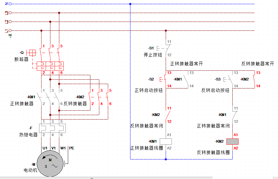 一分钟学会电机正反转电路 电机顺序启动，逆序停止