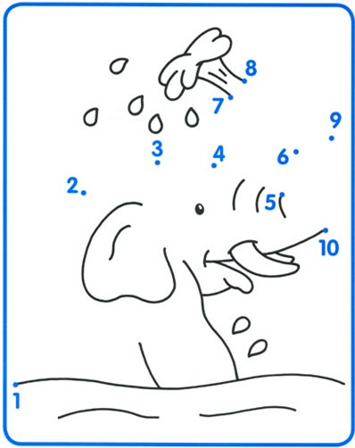 20张数字连线图,孩子连一连数一数,轻松学会1-10