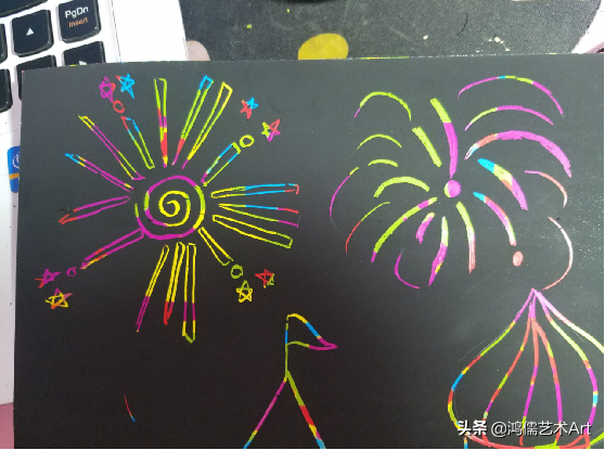创意儿童刮画教程-春节时美丽的烟花