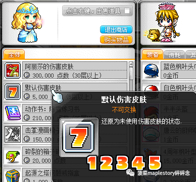 冒险岛伤害皮肤系统介绍