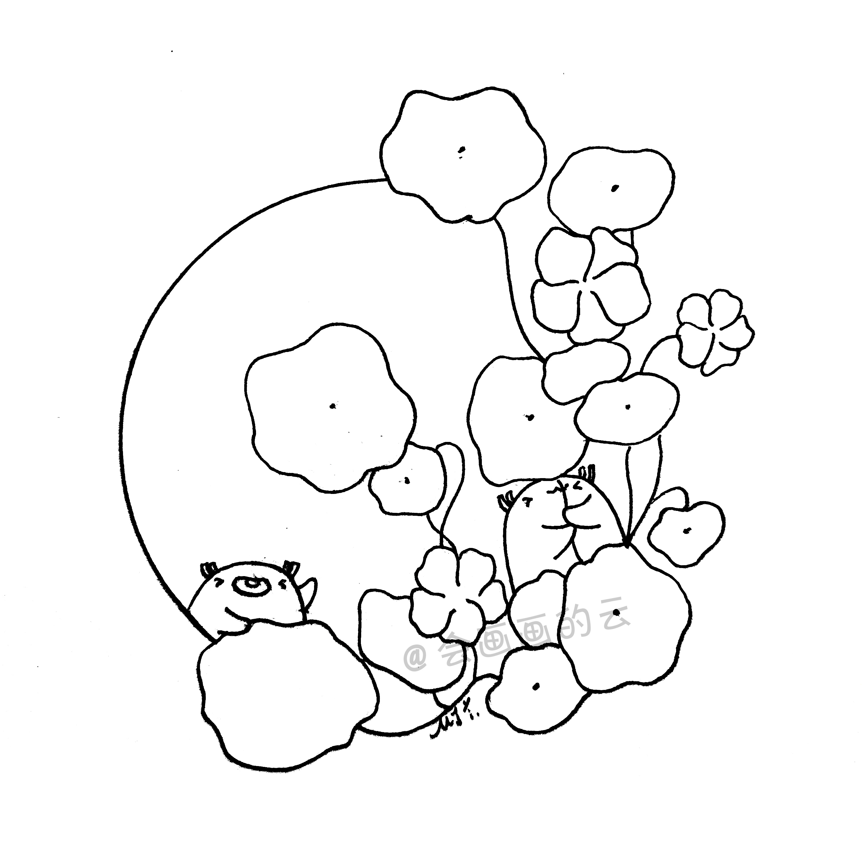线描小叶子详细步骤图讲解，适合新手画的简笔画，7步就可以