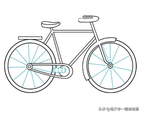 每天学一幅简笔画--自行车简笔画步骤图解教程