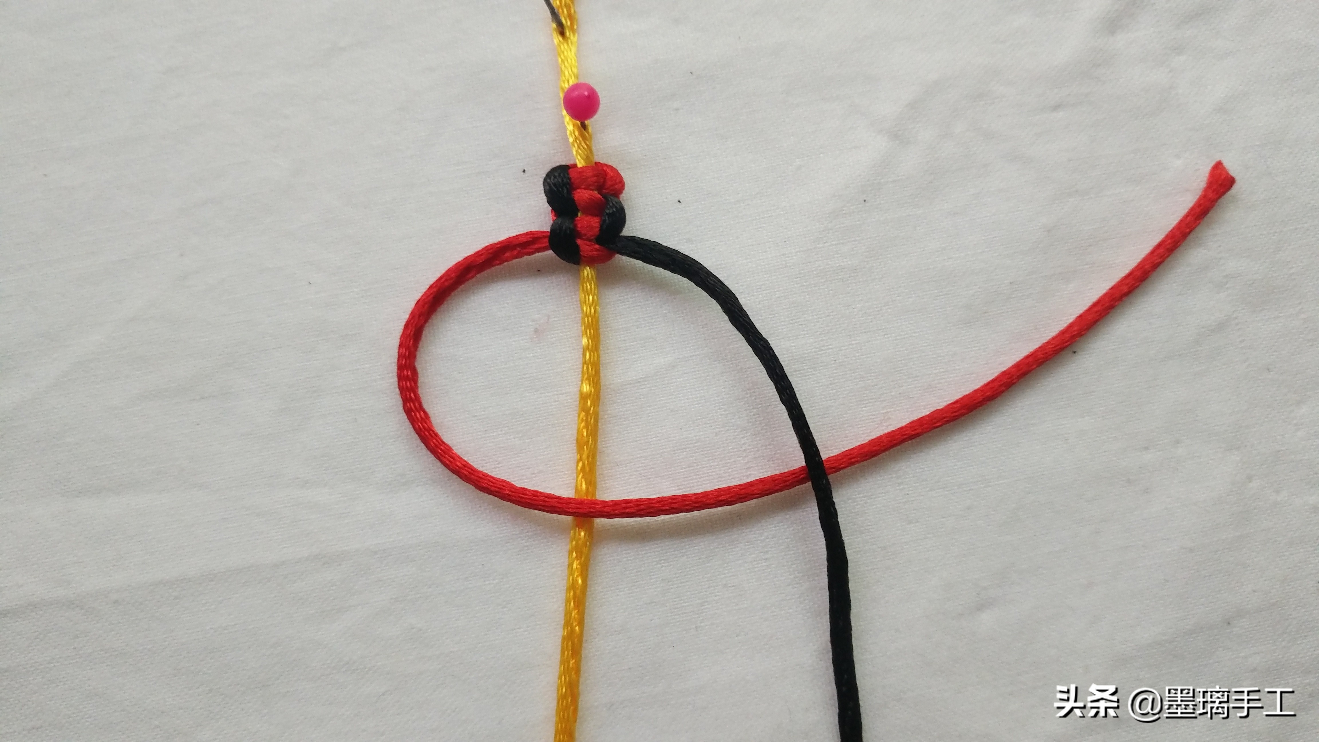 平结收尾怎么打结(diy手工编绳必学的基础)