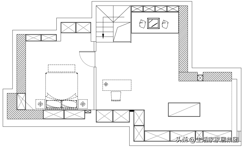 140㎡3室2厅，开放厨房、人字屋顶，这个家处处妙趣横生