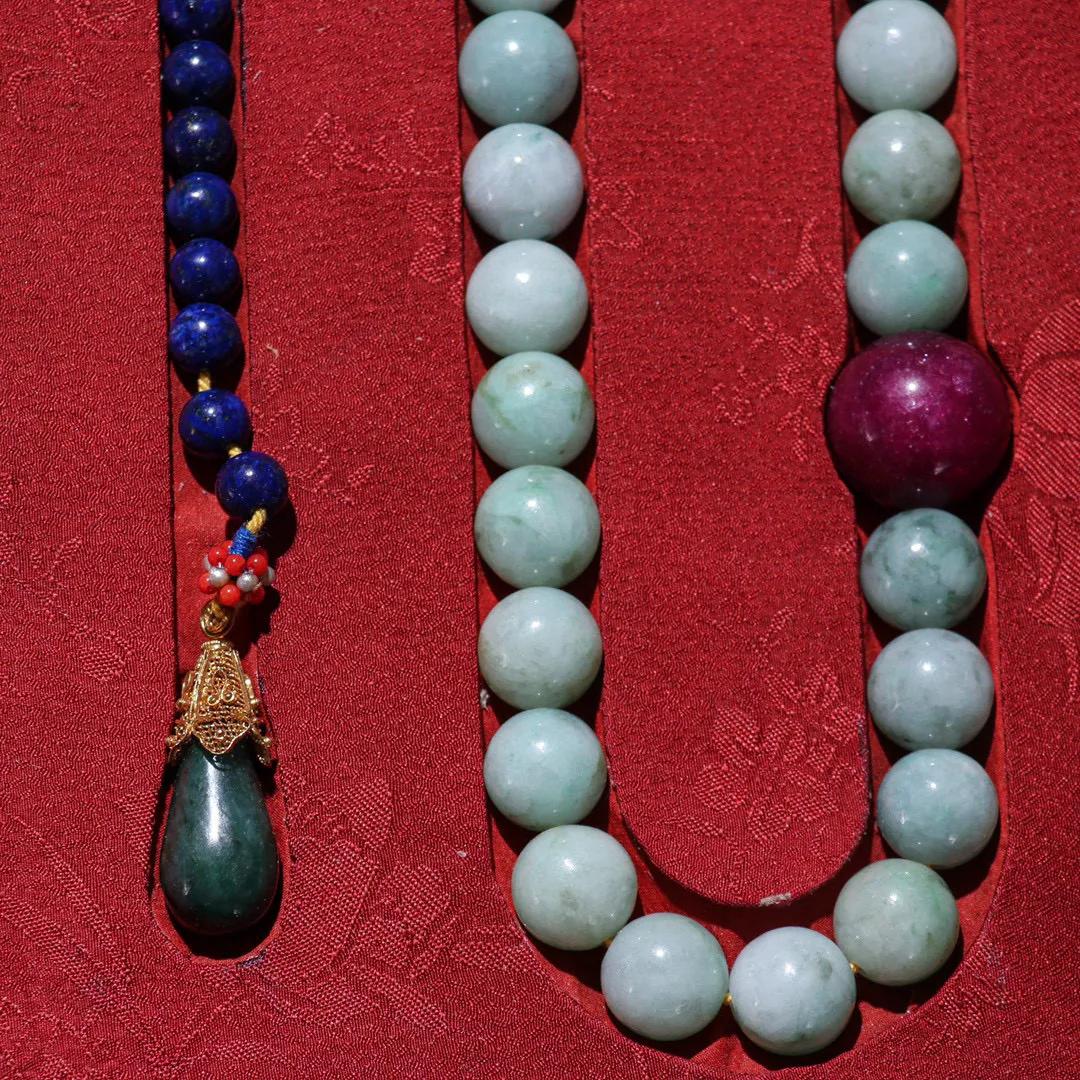 清代:「老翡翠108颗朝珠」(女士手串多少颗珠子好1.5) 第6张