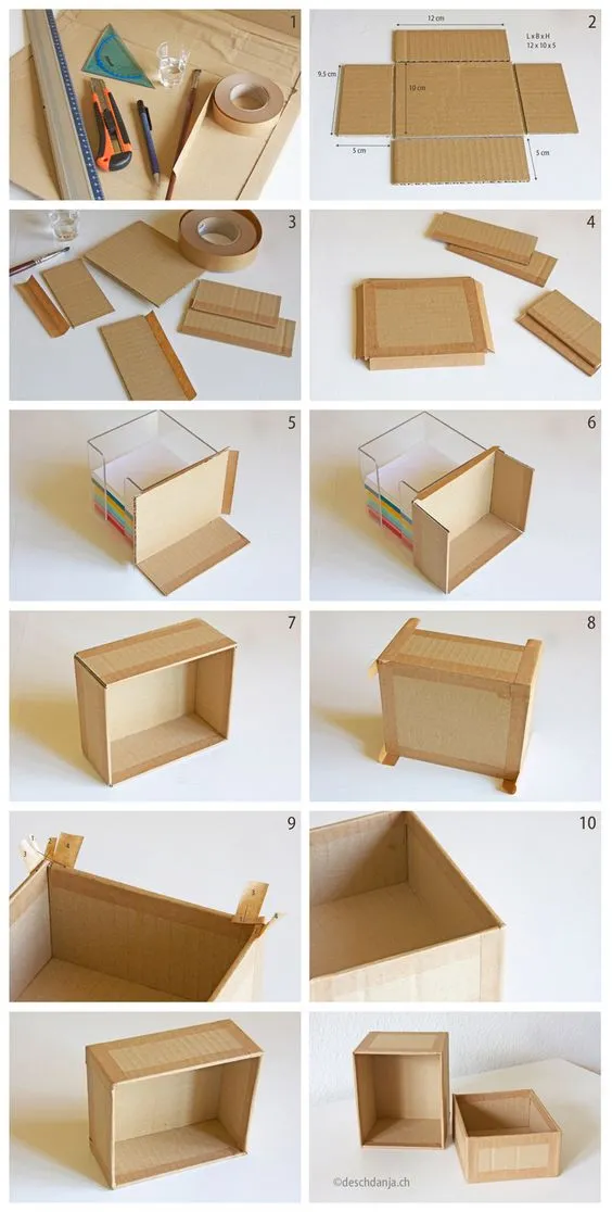 用废弃的纸箱子做手工图片