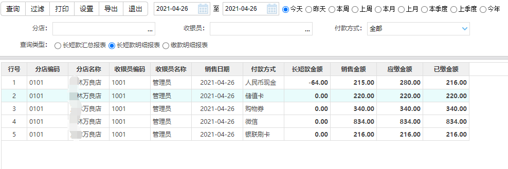 收银对账的用法