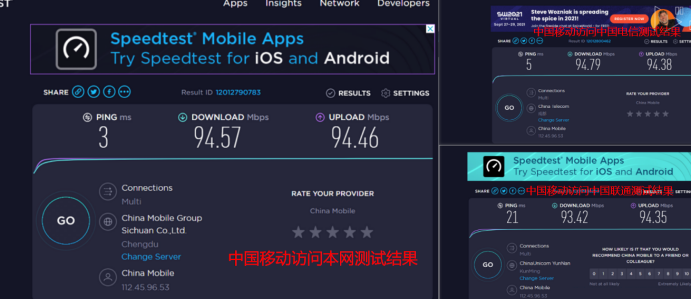 运营商家庭宽带网速大比拼