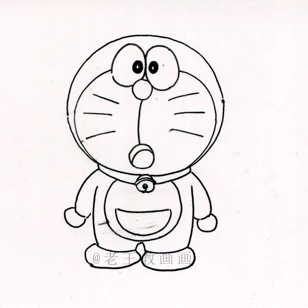 哆啦a梦的简笔画教程,超级简单!