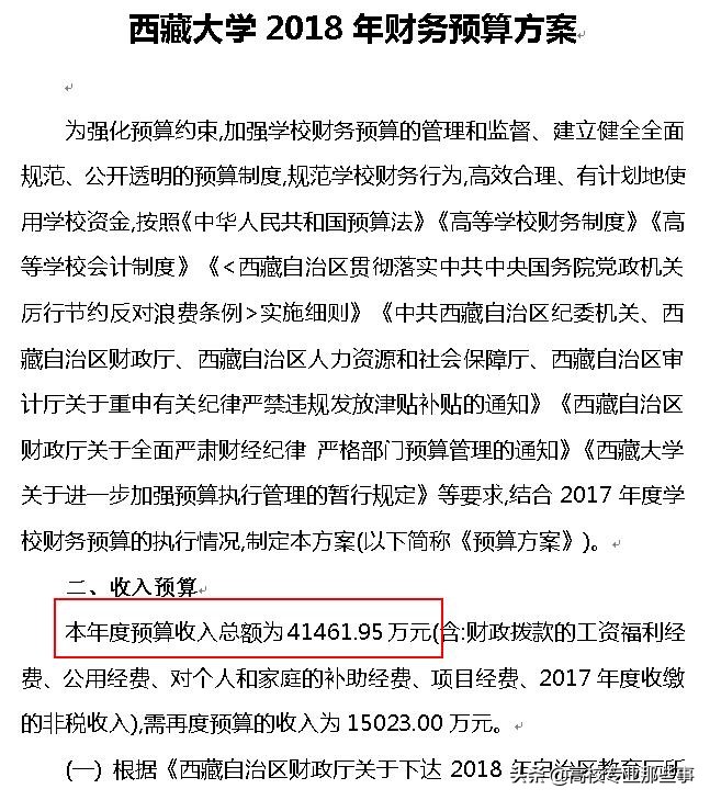 谁是最穷的211？郑大，清华，西北大学，西藏大学，宁夏大学？
