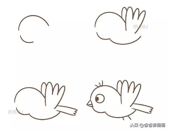 其实这一幅幅小鸟的简笔画教程应该都能够让我们知道鸟儿的种类确实