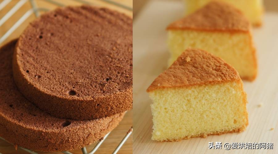 一样鸡蛋面粉白砂糖，两货有啥不一样？海绵和戚风的本质差别