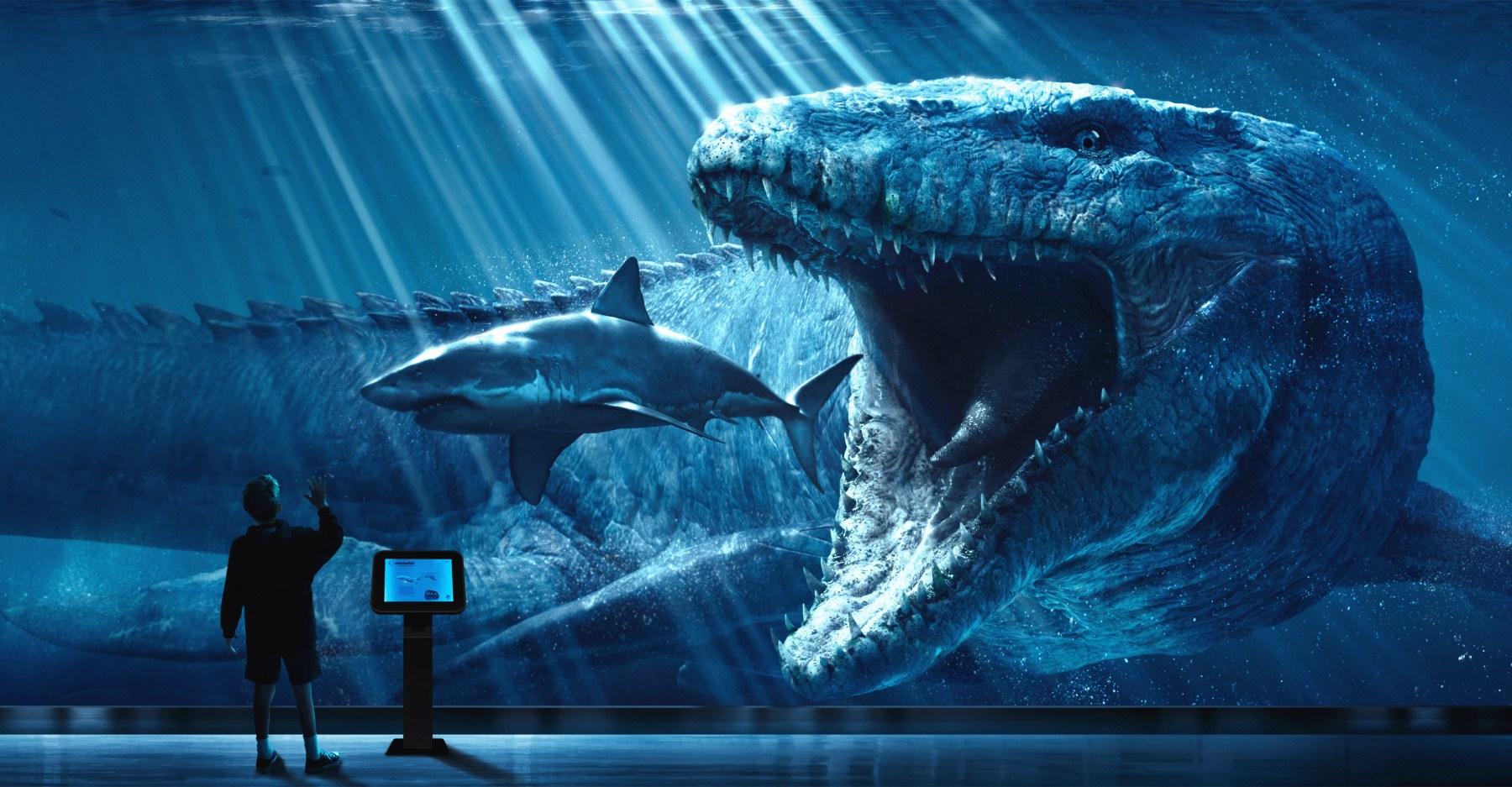 《侏罗纪世界3》曝前传画面，恐龙侵略人类世界，沧龙再吞大白鲨