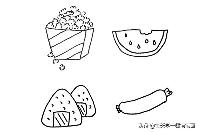 每天学一幅简笔画--卡通食物/甜品简笔画图片大全