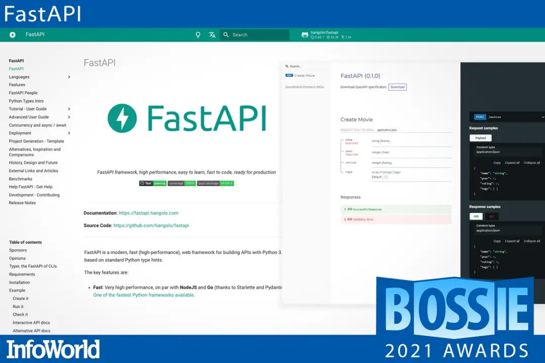 2021 年最佳开源软件榜单,Python 高性能框架 FastAPI 上榜了