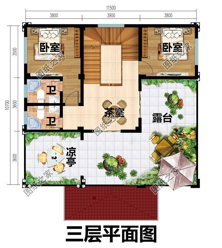 三层楼外墙颜色效果图，家里盖起来，父母在农村也非常有面子