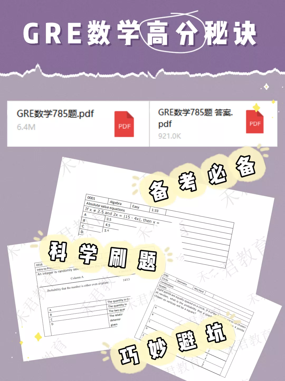 GRE考试是什么、考什么？（文末附GRE数学785题+答案）