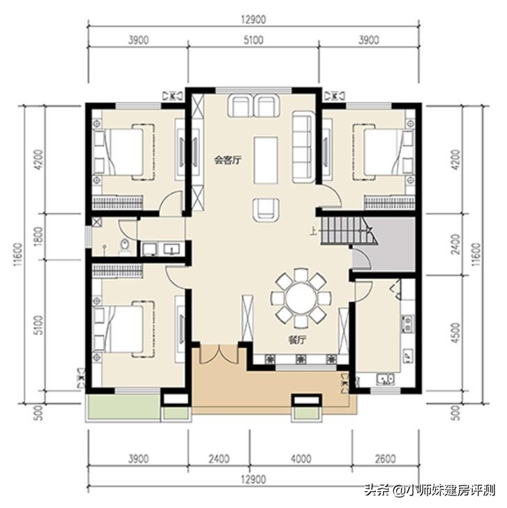 北面入户别烦恼，坐南朝北的自建房一样好