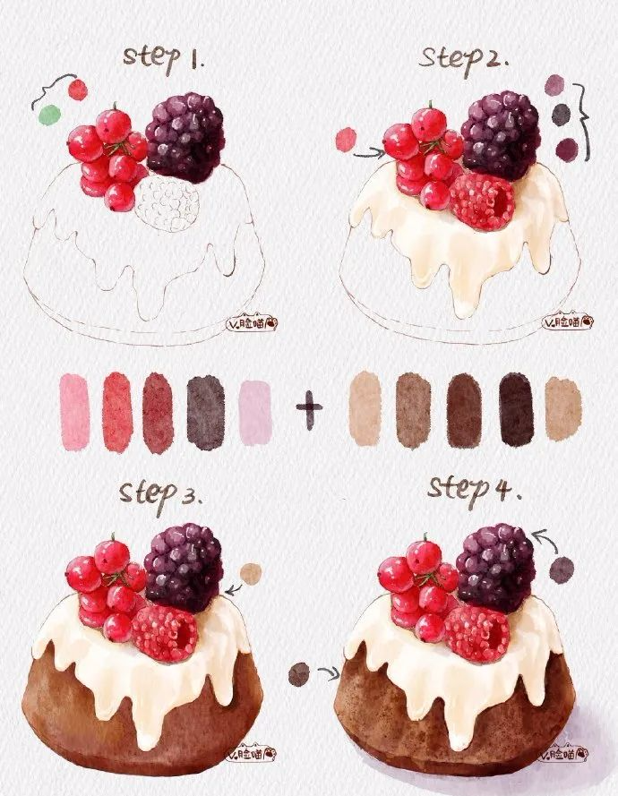 美食！平板绘procreate实用教程~带色号步骤