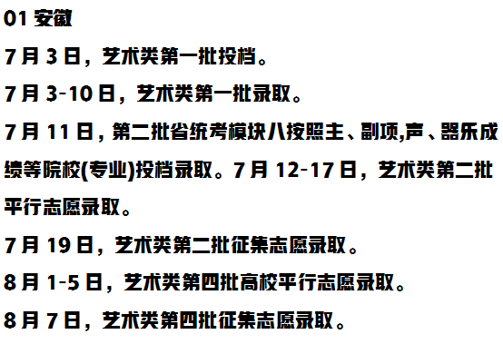 请收藏好！艺术类2021年录取批次及时间已更新至全国31个省市