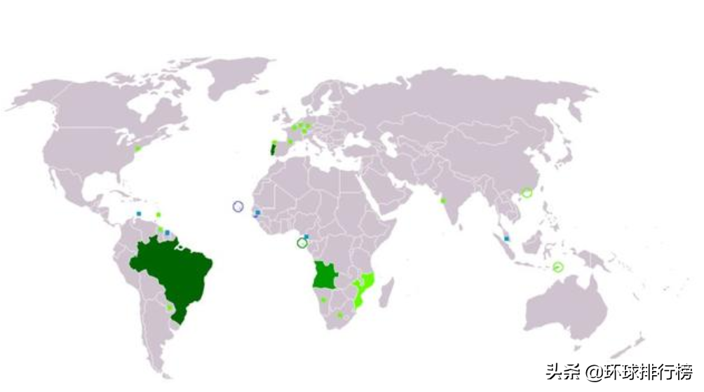 葡萄牙语为官方语言或者通用语言的国家和地区:葡萄牙,巴西,安哥拉