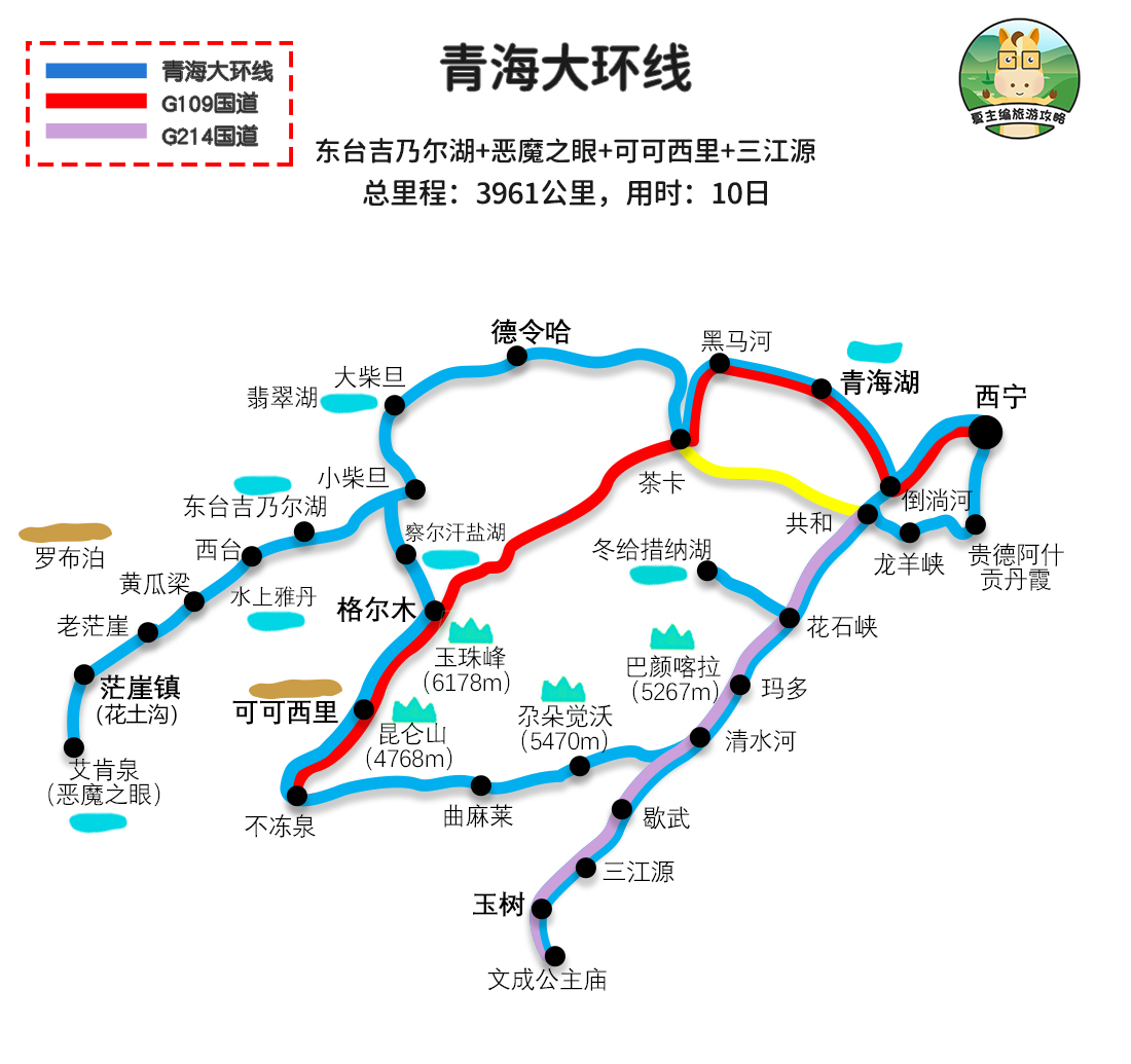 青海旅游最美三大线路：西北大环线、西北小环线、青海大环线