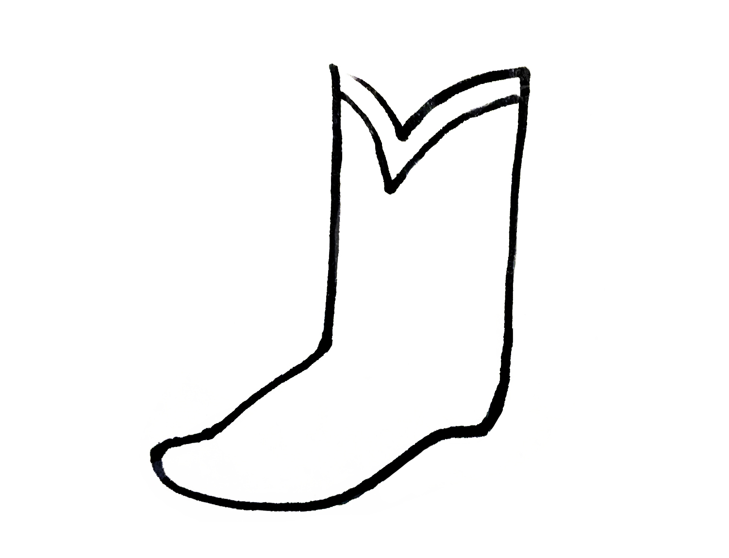 袜子简笔画图片(亲子简笔画鞋素材) - 赤虎壹号