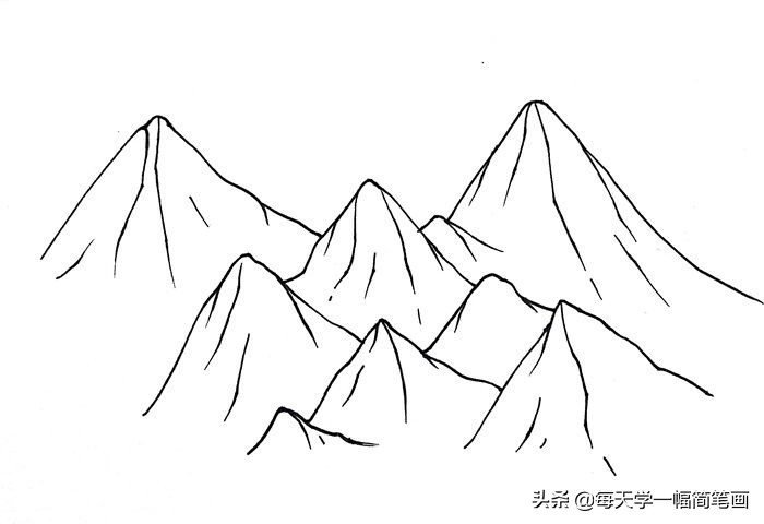 每天学一幅简笔画--喜马拉雅山简笔画怎么画