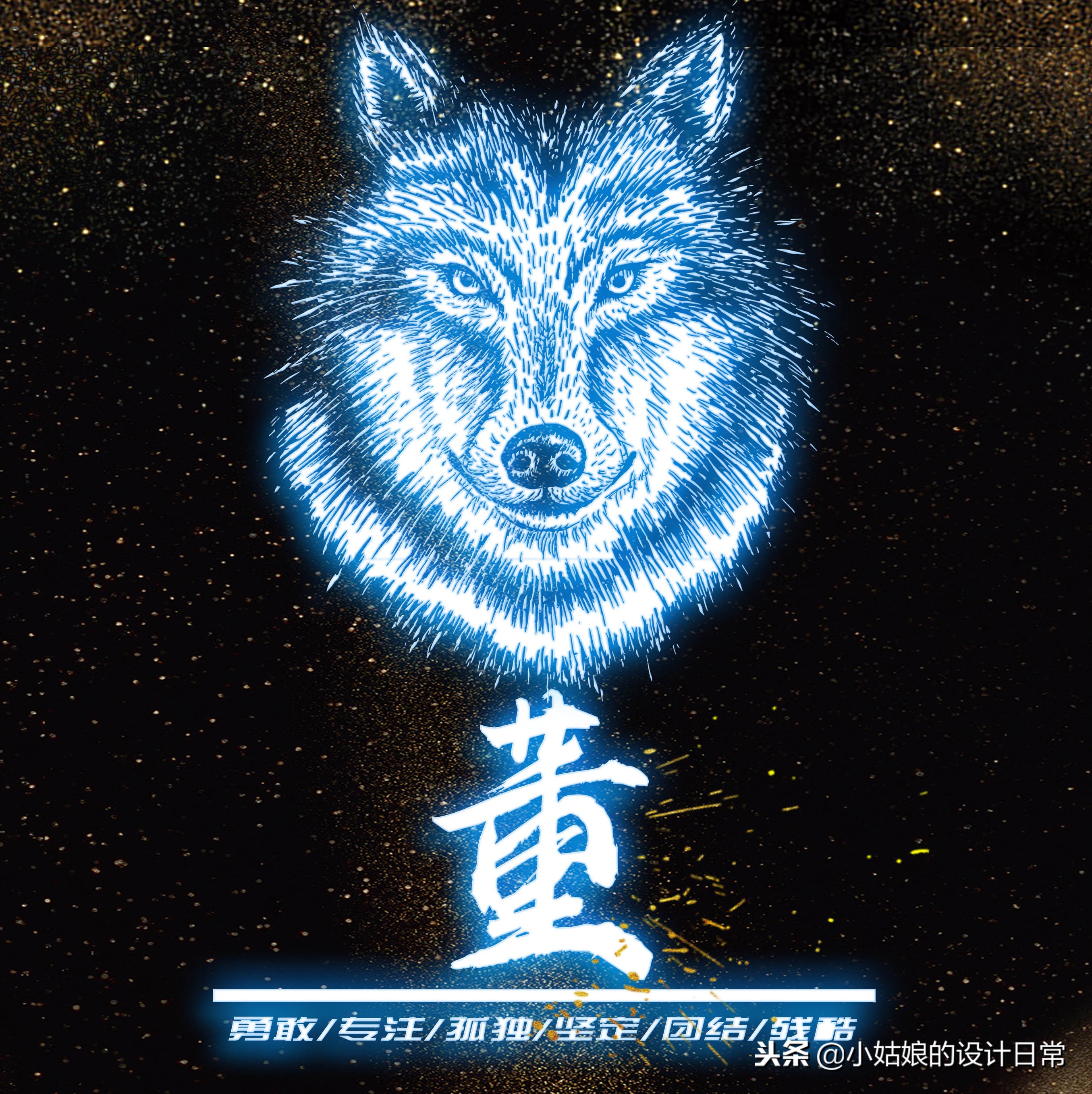 霸气荧光个性签名狼性文化头像，我们每个人都因该活出狼的个性