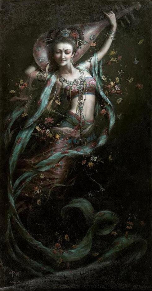 曾浩飞天(「大美油画」曾浩的敦煌飞天)