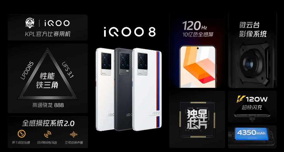 “未来电竞旗舰”iQOO 8系列正式发布！微云台双主摄成就影像实力
