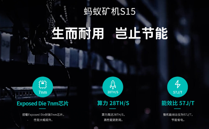 这年头挖矿芯片都用上7nm工艺，比特大陆发布蚂蚁矿机S15