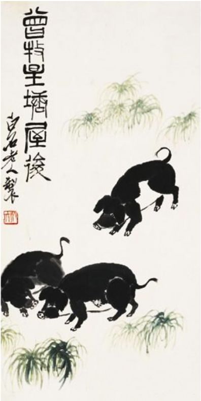 齐白石、徐悲鸿、黄胄、黄永玉、韩美林画的猪，别有意趣！