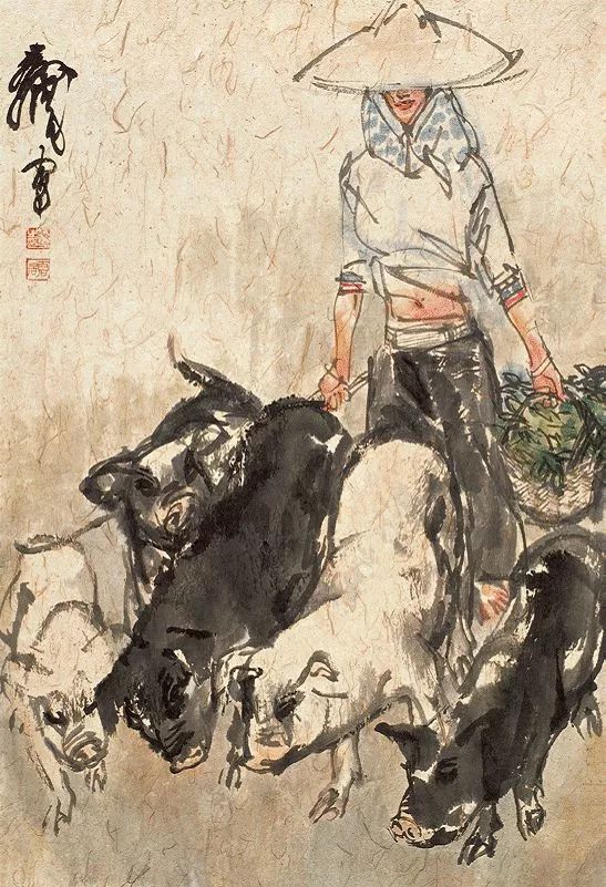 齐白石、徐悲鸿、黄胄、黄永玉、韩美林画的猪，别有意趣！