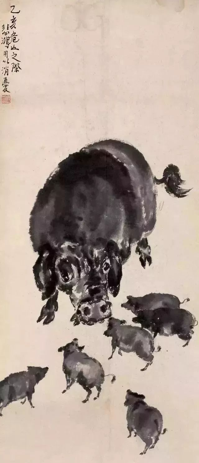齐白石、徐悲鸿、黄胄、黄永玉、韩美林画的猪，别有意趣！
