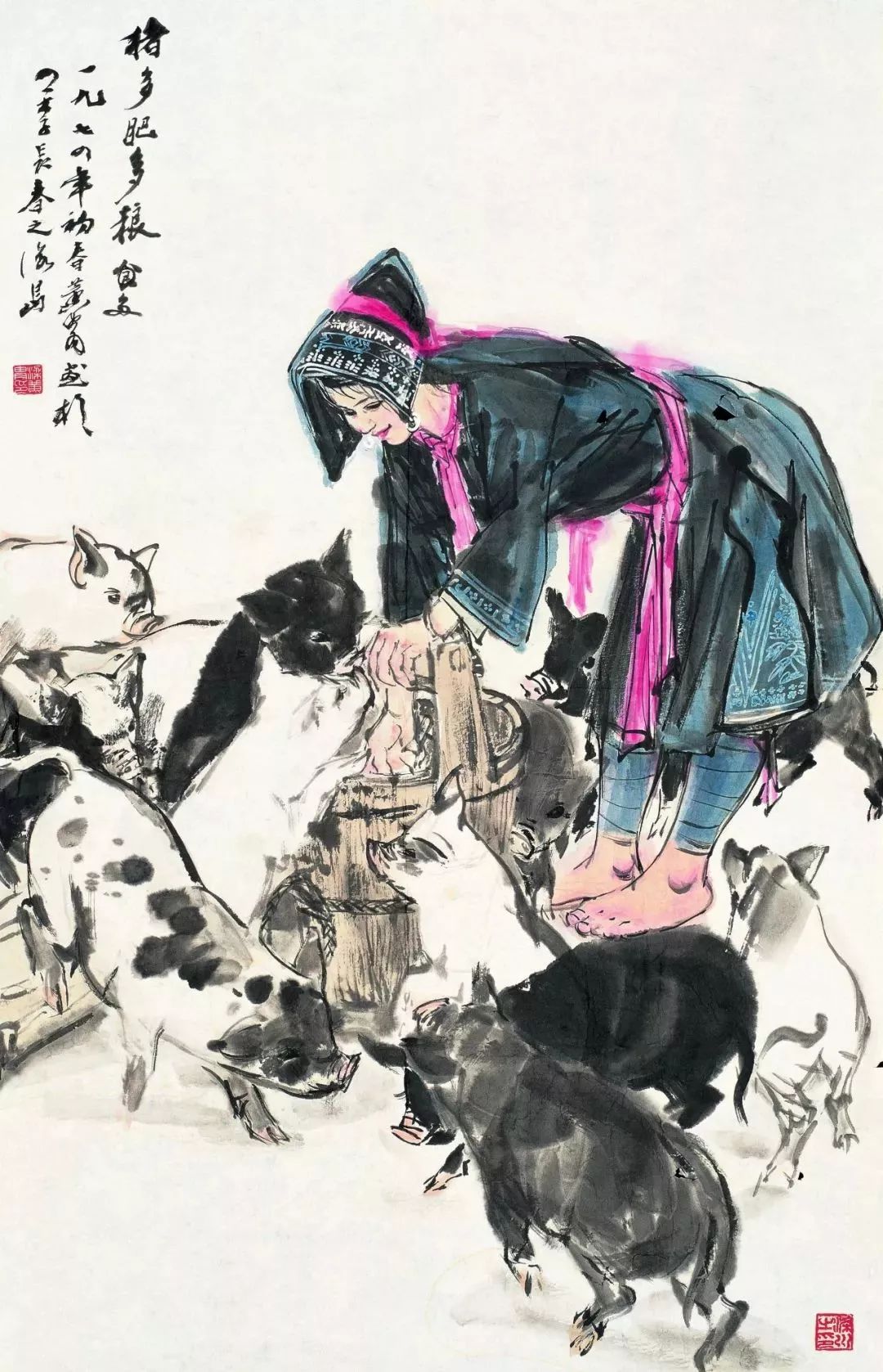 齐白石、徐悲鸿、黄胄、黄永玉、韩美林画的猪，别有意趣！