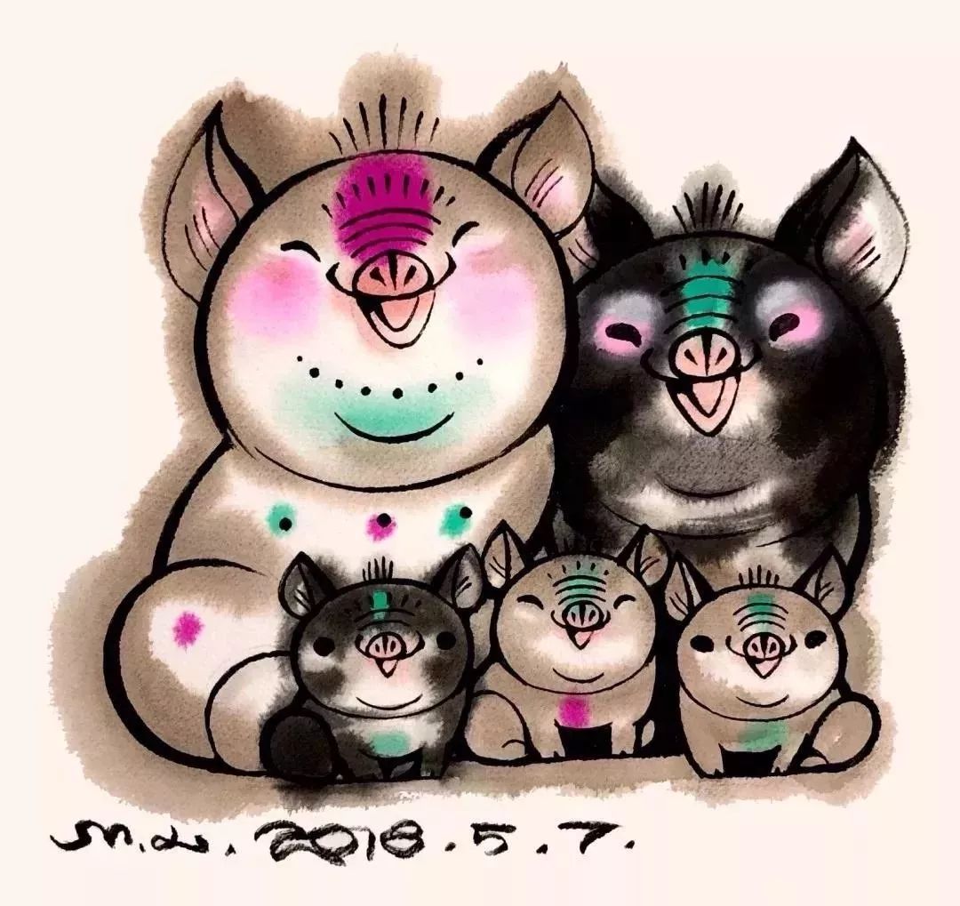 齐白石、徐悲鸿、黄胄、黄永玉、韩美林画的猪，别有意趣！