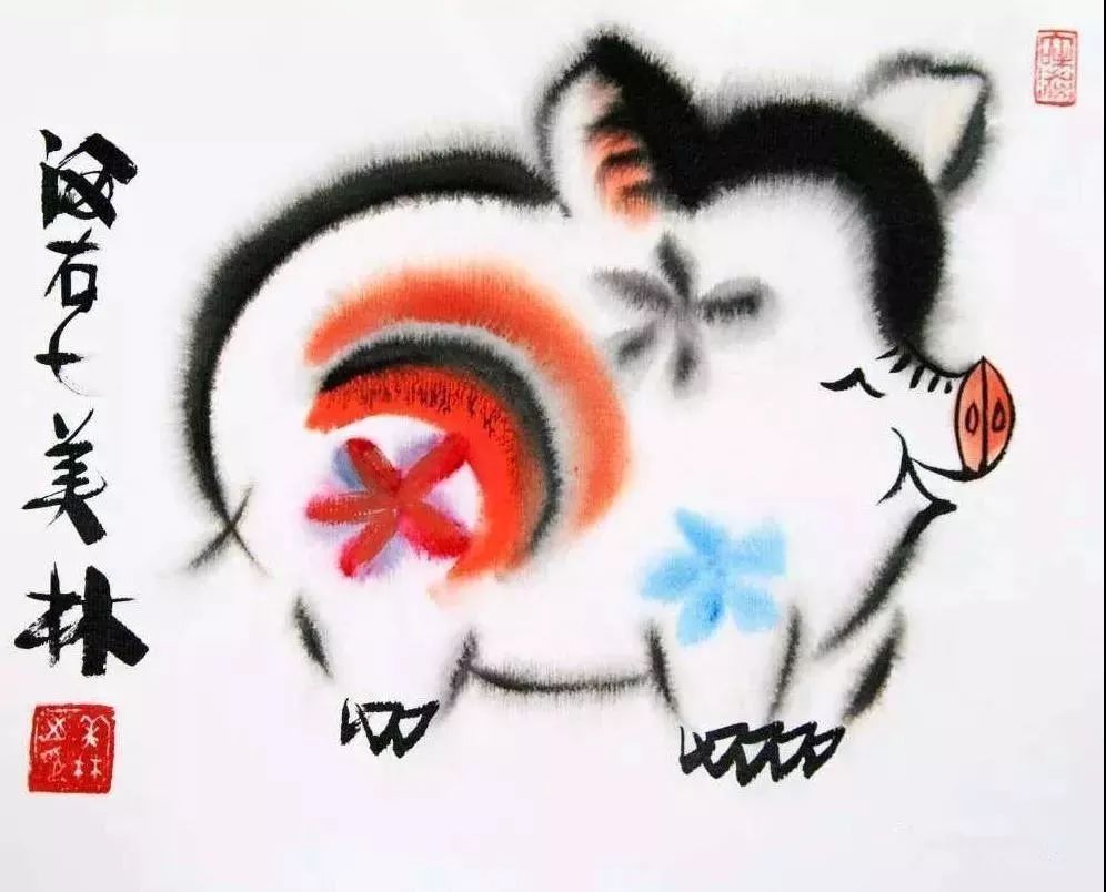 齐白石、徐悲鸿、黄胄、黄永玉、韩美林画的猪，别有意趣！